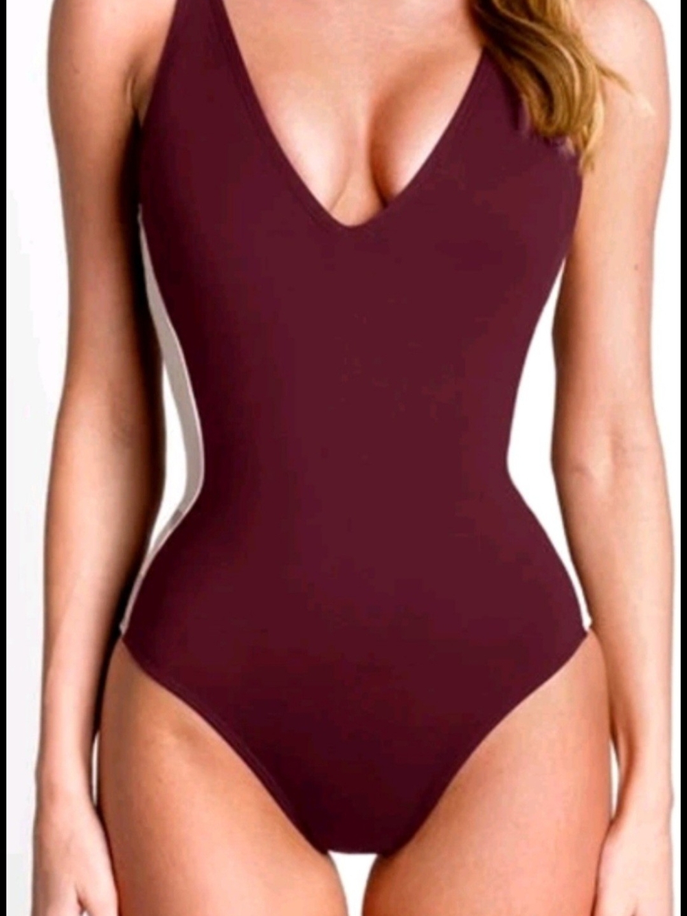 TA3 Plungey Contour Slimming Swimsuit Dark Cherry/Oat 3X Regular/Long NWT NEW